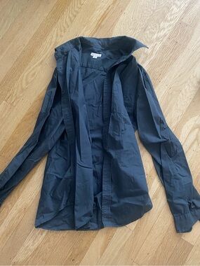 Men’s Dark Blue Gray Merona Long Sleeve Button Up Shirt Size Small